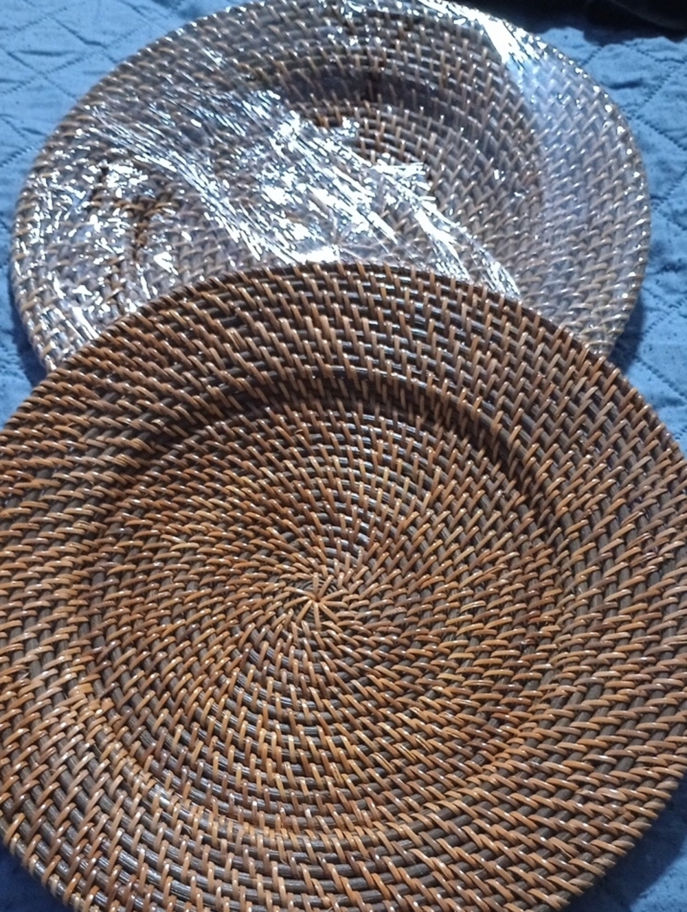 Woven Rattan Round Charger Plate - Brown